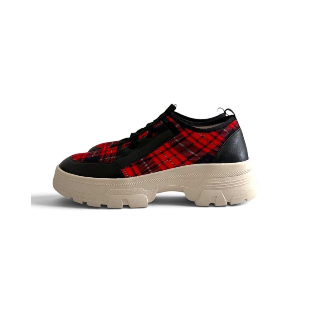 Linea Paolo ROWEN Red/Black Platform Sneakers, NWT! Size 8.5